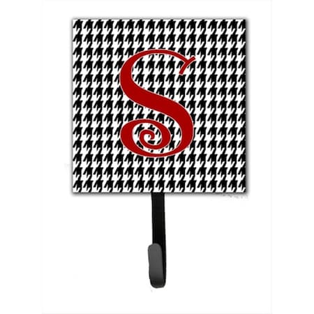 Carolines Treasures 4.25 x 6 in. Letter S Initial Monogram Houndstooth Black Leash Or Key Hook CJ1035-SSH4